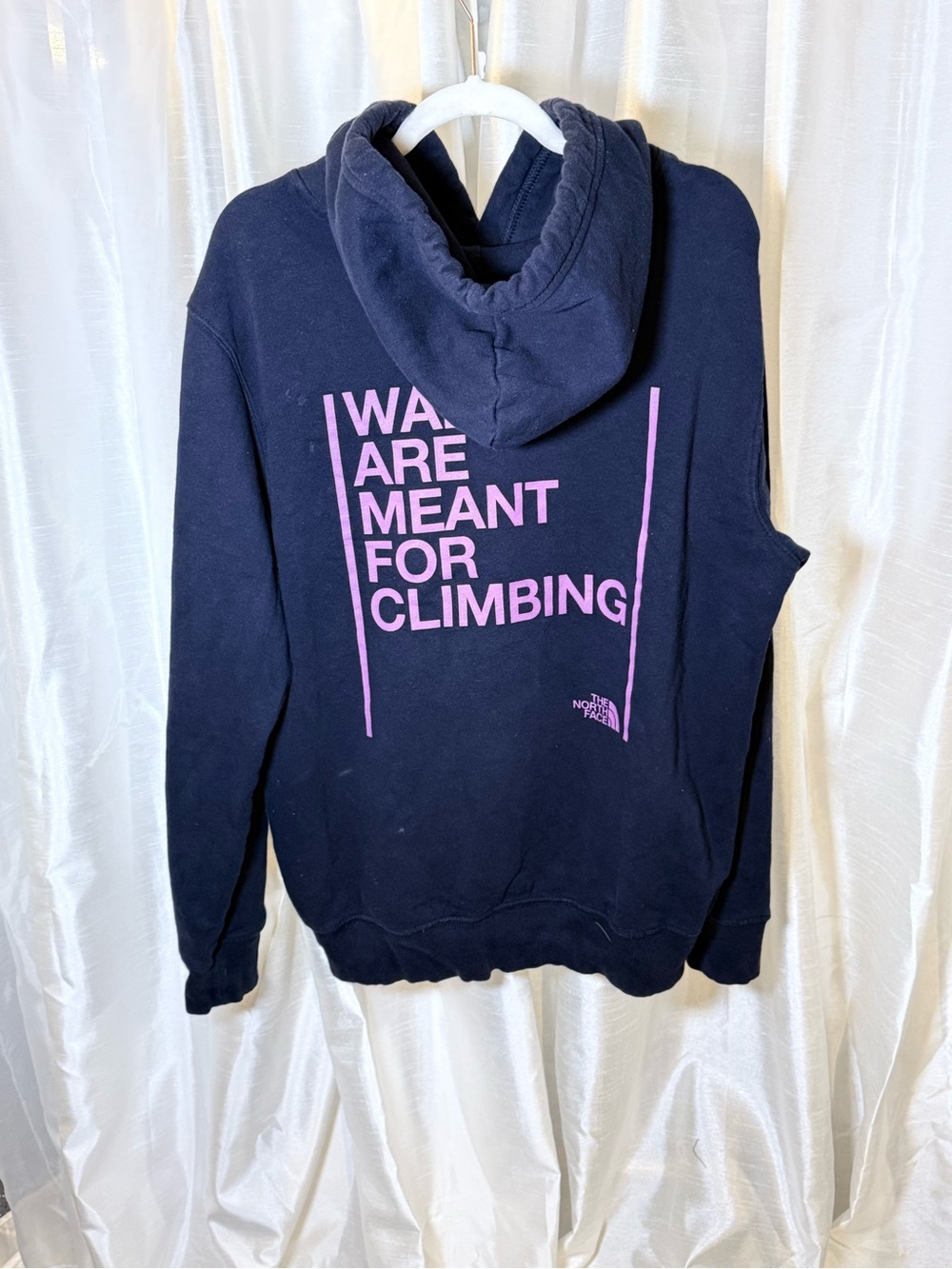 The North Face Black Hoodie with Pink Logo